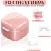 Denture Box Dental Bath with Strainer Portable False Teeth Storage Container Dual Purpose Hygienic Denture Case for Storage and Immersion of Mouthguards Retainers and Dental Appliances (Pink) - Buy Online on GoSupps.com