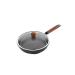 LAKEINX Pan 24 CM Maifan Stone Wok Frying Pan with Glass Lid Deepening Frying Pan for Induction Cooker Gas Stove