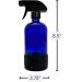 Refillable 16 oz Glass Bottle with Black Sprayer Silicone Sleeve 3 Colors (Cobalt Blue) - Buy Online on GoSupps.com
