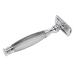 Manual Razor Holder Gray Metal Razor Holder with Open Comb for Men for Shaving