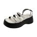 Dickly women plateau slide sandals slip on slippers adjustable buckles non -slip plateau slippers open toe sandals for travel bathroom 37 EU