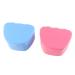 Portable Denture Case Holder - 2pcs False Teeth Box for Travel Cleaning (Blue and Rosy) - Buy Online on GoSupps.com