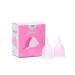 Irisana - menstrual cup - pack with 2 units - size L - pink and transparent - 9 x 6 x 10 cm - Surgical silicone - compatible with IUP - Iriscup model