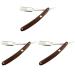 Fomiyes 3 pieces mustache blade shapes without metal sustainable shaving beard hairdresser shaver grip wood razor razor fold manual especially men tool hair silver mediumx3pcs like shown