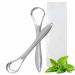 Weddhuis 2 PCs Tongue cleaner with double scraping head against bad breath metal-tongue cleaner helps with oral hygiene tongue scraps for adults
