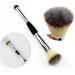 Multifuktion Double head Makeup Brush Professional Wood Handle Powder Brush Smooth Brush for Blush Eye Face Powder Cosmetics Black and Sliver Brush - Buy Online on GoSupps.com