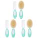 SAFIGLE 6 Pcs Baby Brush Set Baby Hair Comb Cleaning Brush Set Baby Brushes for Hair Kids Shower Scalp Combs Kids Kits Silicone Scrubbers Kids Wool Hair Brush Toddler Hair Comb Abs Wooden Light Greenx3pcs mediumx3pcs