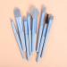 8-Piece Blue Makeup Brush Set: Enhance Your Face Makeup With Angular Blush Flat Brush Smudge Brush - Lighted Personalized Features Included - Buy Online on GoSupps.com