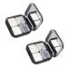 Lurrose 2 pieces empty magnetic eyeshadow-up-up pallet refillable make-up storage box with mirror for cosmetic lipstick pallets black 1