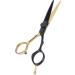Qukaim Salon Scissors Hair Scissors Stainless Steel 5.5 Inch Hairdressing Scissors for Salon Portable Black Gold Flat Scissors - Buy Online on GoSupps.com