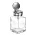 sourcing map 4Oz / 120ML Glass Pump Dispenser Bottle Square Clear Liquid Pumping Press Push Down Alcohol Container with Metal Flip Cover for Makeup Remover 4Oz / 120ML 1.0