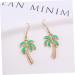 Delicate Green Coconut Tree Dangle Earrings for Women - Creative Miss Ear Jewelry - Buy Online on GoSupps.com