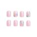 Pink Press On Nails - Short Square Acrylic Full Cover with Flower Designs | 24 Pcs Glossy Stick On Nails for Women - Buy Online on GoSupps.com