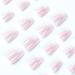 24PCS Square Pink White Gradient Press On False Nails - Glossy White French Acrylic Designs for Women and Girls - Buy Online on GoSupps.com