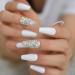 CSCH Artificial Nails Nail AB Rhinestone Fake Nails Long LengthThickDesign Fake FakeReusable