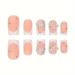 Short Press on Nails with Butterfly Charms - White French Acrylic Square Shape | Cute 24Pcs Stick-On Nails for Women - Buy Online on GoSupps.com