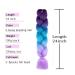AFNOTE Ombre Braiding Hair 24 Inch 3Pcs Pre Stretched Braid Extensions - Dark Purple/Lake Blue/Light Purple - Buy Online on GoSupps.com