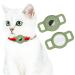 AirTag Silicone Case for Dog Collar Adjustable Portable AirTag GPS Finder Case for Cat Dog Collar 2 Pack (Matcha Green)