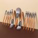 Natural Makeup Brushes Set - Goat Hair Eyeshadow & Face Powder Makeup Brush Kit - Premium Cosmetics in Orange - Buy Online on GoSupps.com