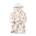 Colorful Kinder Cartoon bathrobe with hooded nightwear baby toddler nightgown flannel pajamas thicken plush towel for young girls 1-8 years old (bear 1-2 years) 1-2 years of bear