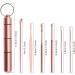 Stainless Steel Ear Wax Removal Kit | 6-in-1 Ear Cleaner Set with Keychain Storage Box - Rose Gold - Buy Online on GoSupps.com