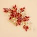 BERYUAN Pearls Rhinestone Flowers Hair Comb Red Teardrop Crystal Rhinestone Wedding Headband Gold Bride Headband Crystal Rhinestone Pearls Wedding Headpiece for Women Girls (RED) - Buy Online on GoSupps.com