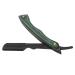 Straight Edge Razor Holder Foldable Beard Blade Holder Stainless Steel Composite Wood Beard Knife Handle for Barber Green
