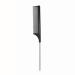 Hair Comb - a Professional Anti-static Carbon Fibre Metal-Pin Tail Comb Heat Resistant Barber and Salon Rattail Comb with Non-skid Paddle Parting Comb Fine Tooth in Black