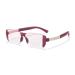 Lightweight TR Rimless Reading Glasses for Men Women Trendy Tinted Lens Bifocal Blue Light Blocking Readers(Couleur:Red Grandeur:2.0x)