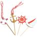 SWOOMEY 24pcs Nautical Cupcake Toppers Top Hat Nautical Theme Party Picks Nautical Cupcake Picks Nautical Cake Topper Birthday Nautical Topper With Line Ocean - Buy Online on GoSupps.com