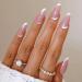 Sethexy abstract almond shape false nails French press on nails swirl fingernails 24st acrylic nails to stick on for women and girls rosa3