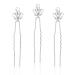 Barode Bridal Wedding Hair Pins Set of 3 - Water Drop & Leaf Rhinestone Headpieces in Silver for Women and Girls - Buy Online on GoSupps.com