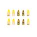 Justotry 24 Pack Yellow French Coffin Nails - Butterfly Design Artificial Press-On Ballerina Fake Nails for Women - Buy Online on GoSupps.com