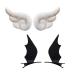 ccHuDE 2 Pairs Cute Angel Wings Hair Clips Bat Hair Clamps Demon Hairpins Plush Hair Barrettes Halloween Cosplay Accessories Black White