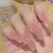 Brishow coffin artificial nails false nails long pink natural press on nails ballerina acrylic stick on nails 24 pieces for women and girls