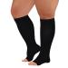 Blahhey 5XL Extra Wide Calf Compression Socks Toeless for Women Men 20-30 mmHg Plus Size Black 5X-Large