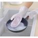 2024 New Silicone Dishwashing Gloves Waterproof Household Dishwashing Cleaning Rubber Gloves Warm Insulation Reusable Pink - Buy Online on GoSupps.com