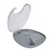 Portable waterproof case for orthodontic retainers-mussel-shaped prosthesis box with pick-hook-keep mouth protection retainer or prosthesis clean and safe 4 (gray gray soil)