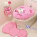 Eriks Hello Kitty Bathroom Set Toilet Cover WC Seat Cover Bath Mat Holder Pink, KT-Toliet-Pink
