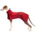 Geyecete Dog Jacket Adjustable Lightweight Raincoat with Reflective Straps and Harness Hole with Adjustable Bands Greyhound-Red-S S Red