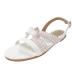 HSYHKDSY Women's Fashion Flat Sandals Summer Glitter Shoes Elegant Casual Comfortable Holiday s51106 White 7 UK