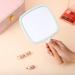 Portable Wooden Hand Mirror with Handle - Square White Travel Makeup Mirror - Buy Online on GoSupps.com