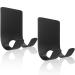 Grutti razor holder shower 2 pieces razor keeper hook multi -purpose hooks towel holder stainless steel self -adhesive razor holder shower without drilling for bathroom bedroom kitchen black