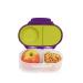 b.box - Food Storage Container with Two Sealed compartments and Silicone Material Reusable Snack Box for Kids with Open or Close Clip (Passion Splash)