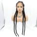 Buy Rainahair 1B Wig with Black Braids - 76.2 cm Heat-Resistant Synthetic Wig for Women | Baby Hair & Pointed Strands - Buy Online on GoSupps.com