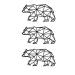 SanerLian Bear Geometric Temporary Tattoo Sticker Set of 12 | Watercolor Waterproof Body Art for Men and Women | Hand Arm 10.5X6cm - Buy Online on GoSupps.com