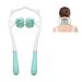 Veewook Upgrade 360° Dual Roller Ball Rolling Manual Neck Massager Tool,Handheld Pressue Point Neck Shoulder Massager with Roller Balls Green
