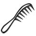 1 x curly hair comb, large tooth comb, large comb, large comb, shark comb, for various hair types, anti-static (black)