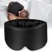 Hilph Satin Sleep Eye Mask for Women Men  Blackout Eye Covers for Sleeping  Soft Pressureless Blindfold Sleeping Eye Mask with Wide Adjustable Band for Home  Travel  Yoga  Nap (Black)