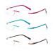 EFE Unbreakable Reading Glasses Women Rimless Frameless Blue Light Blocking Lightweight Reader 3 Pack (Mixcolor 3.0) 3 Pack Mixcolor 3.0 x
